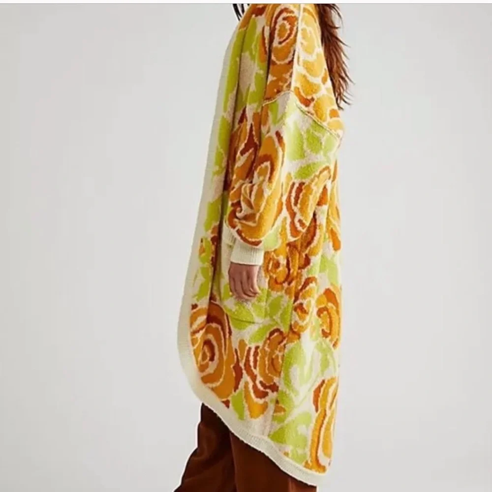 โจBNWT๐ธ Free People BL๐ธ๐ธM Cardigan orange lime combo SOLD OUT! XS OVERSIZED - Picture 11 of 11